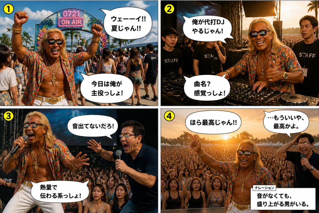 高田実、サマソニへ行くの4コマ漫画