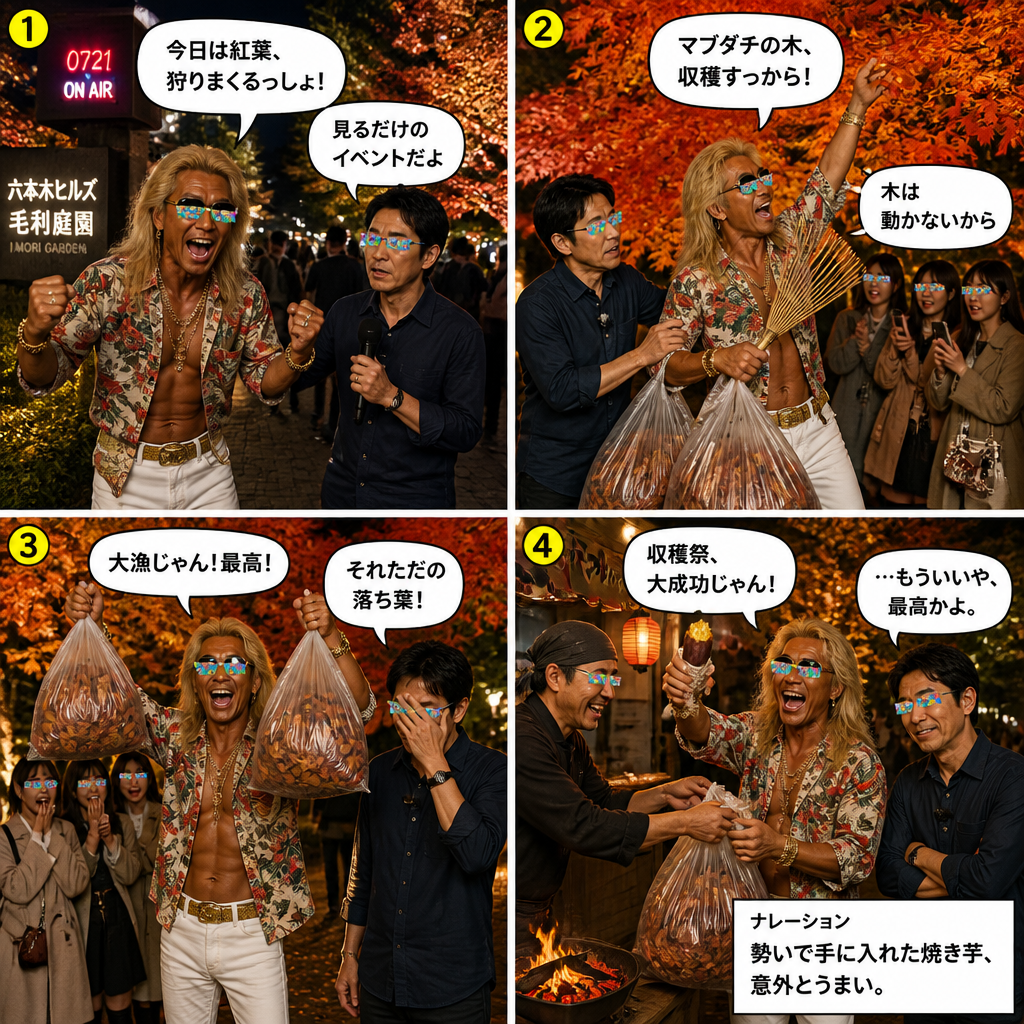 高田実、紅葉狩りイベントへ行くの4コマ漫画