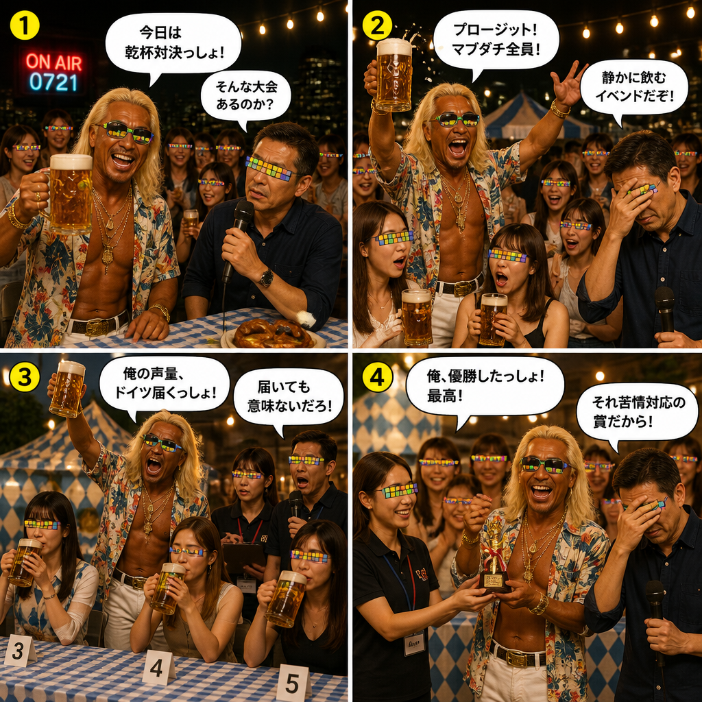 高田実、オクトーバーフェストへ行くの4コマ漫画
