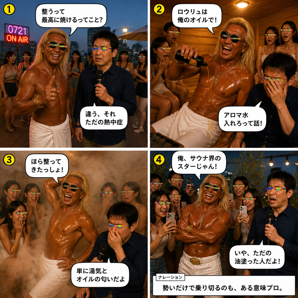 高田実、サウナフェスへ行くの4コマ漫画