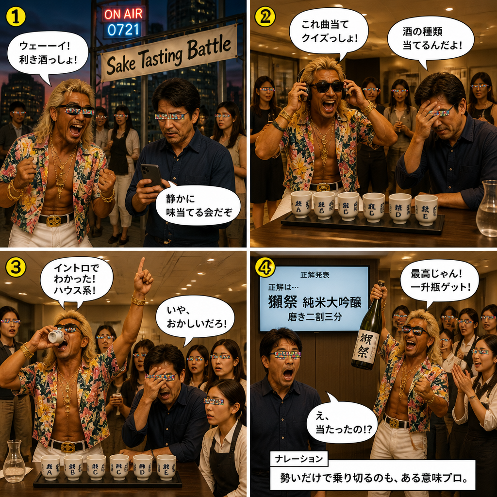 高田実、日本酒フェスティバルへ行くの4コマ漫画