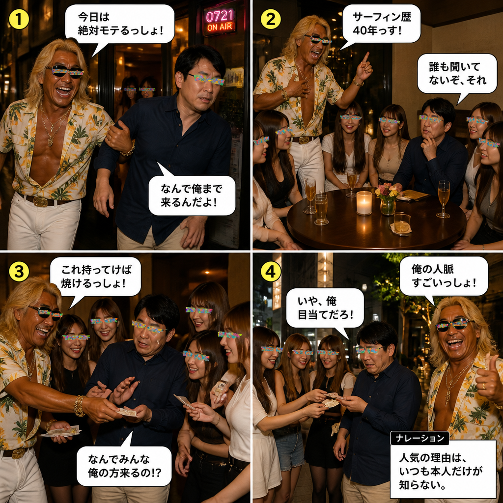 高田実、婚活パーティーへ行くの4コマ漫画