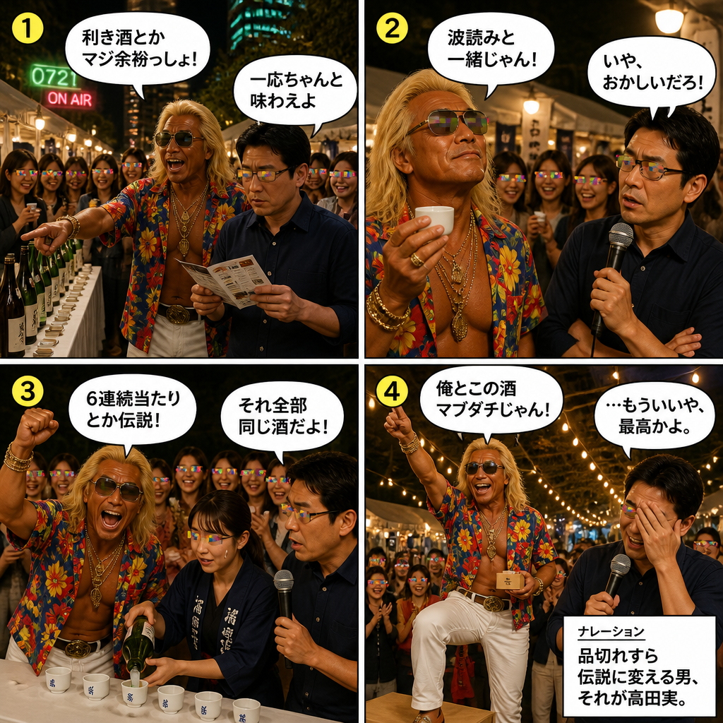 高田実、日本酒フェスへ行くの4コマ漫画