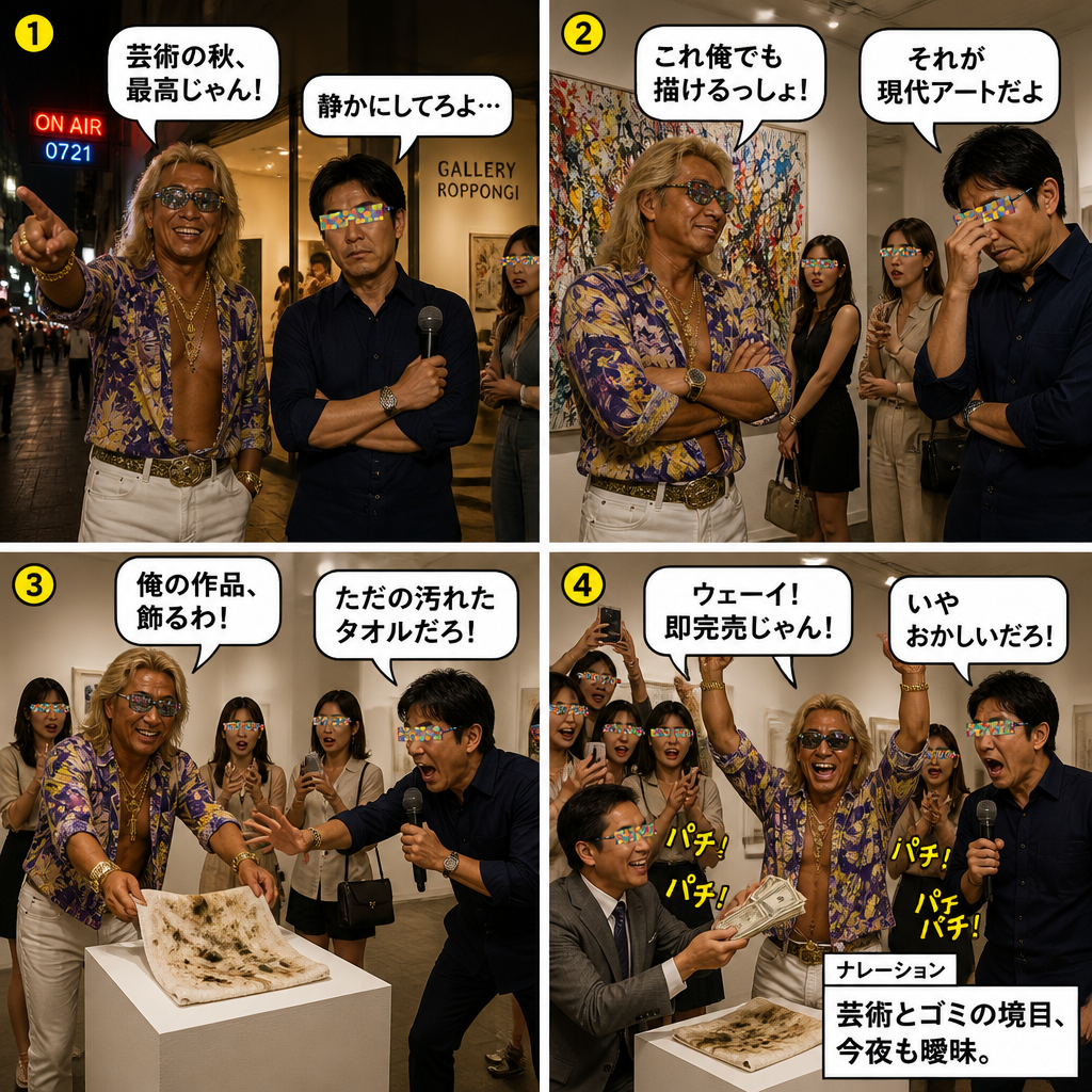 高田実、現代アートイベントへ行くの4コマ漫画